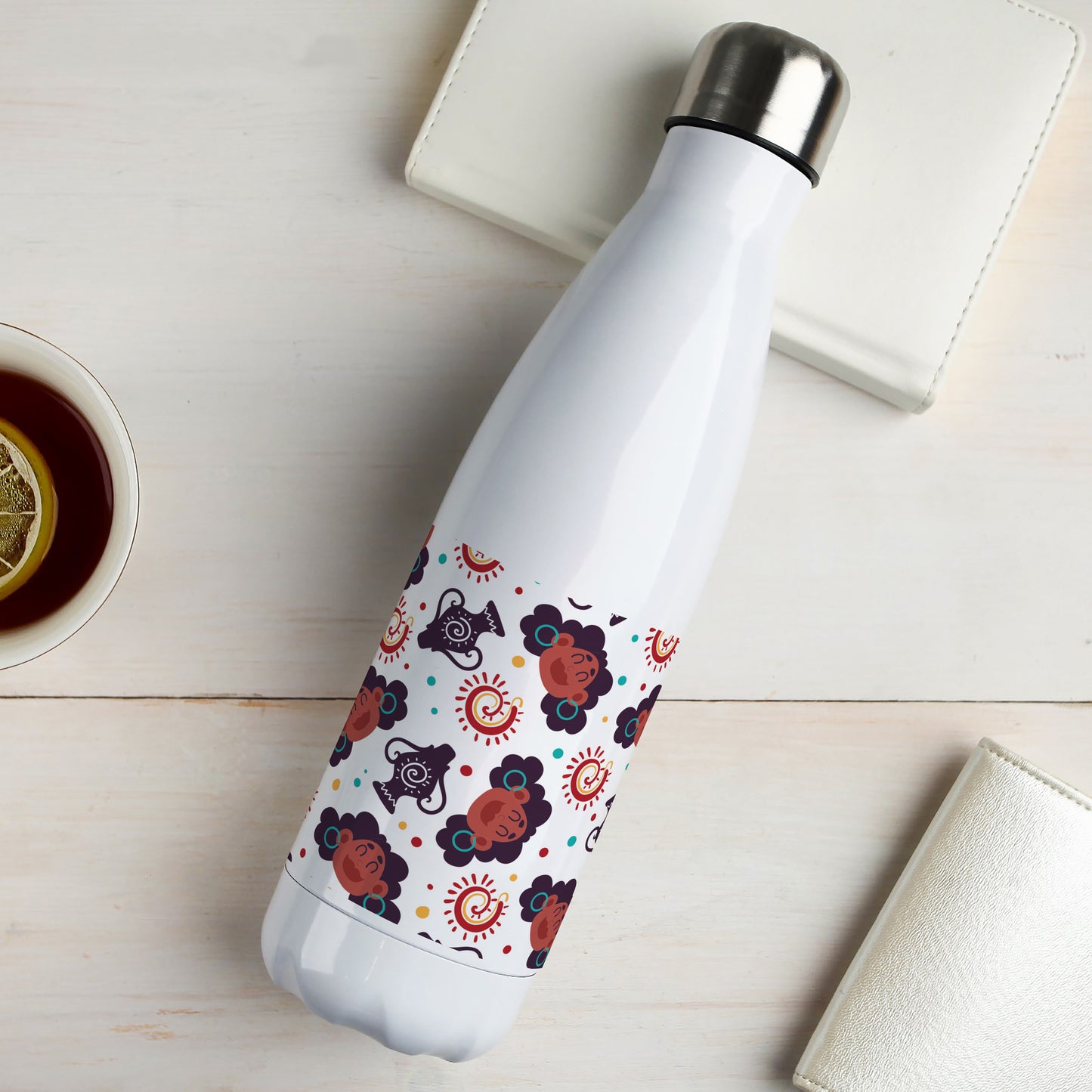Flat african pattern Cola Bottle 500ml School Bottle, Picnic Bottle, Leak Proof