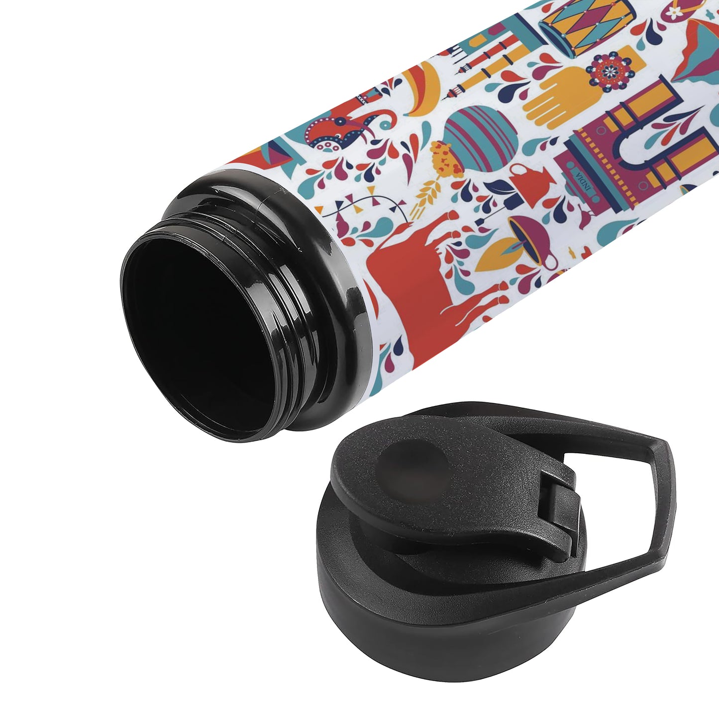 Indian architecture and Asian traditions set Pro Vecto 2 Printed Eagle Shape Water Bottle 750 ml For Gym, Yoga, Kids, Boys, Girls, Brother, Sister, Babies, Baby, Workout, Adults