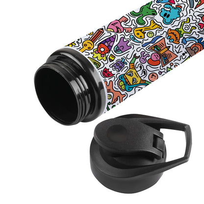 Cute colorful doodle pattern Printed Eagle Shape Water Bottle 750 ml For Gym, Yoga, Kids, Boys, Girls, Brother, Sister, Babies, Baby, Workout, Adults