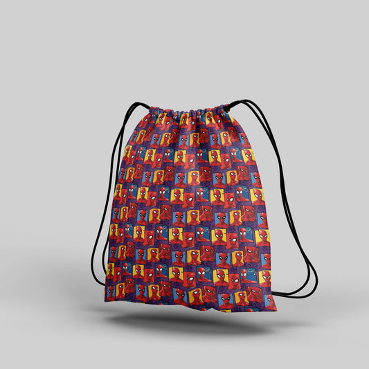 Spiderman Pattern Design Polyester String Backpack Bags for kids for Gym, Yoga, Tuition ,Beach Bag for 4-10 year boys and girls