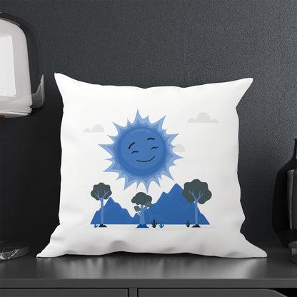 Happy Sun illustration Art Design Cushion (12x12 inches) Pack of 1