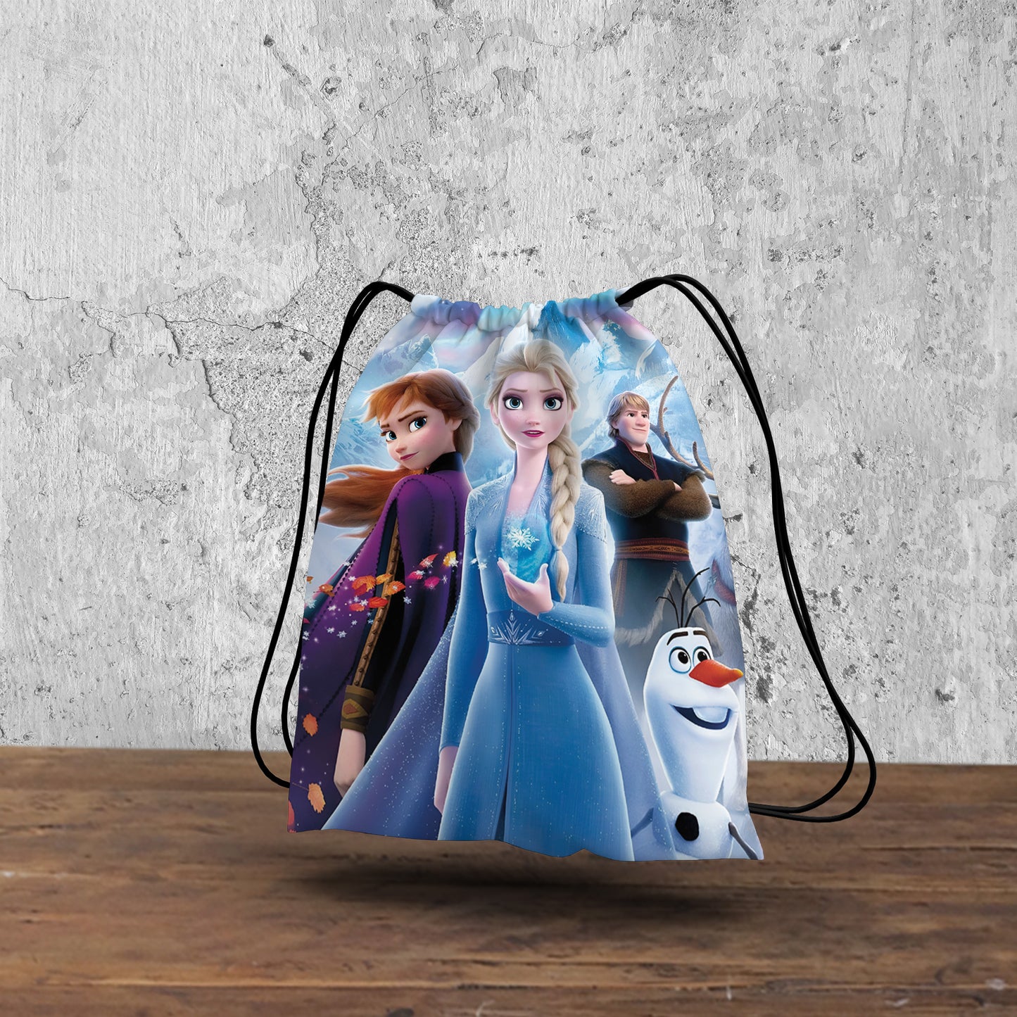 Elsa and friends Pattern Polyester String Backpack Bags for kids for Gym, Yoga, Tuition ,Beach Bag for 4-10 year boys and girls