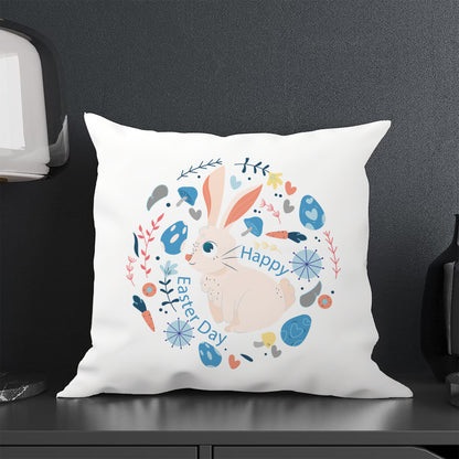 Hand Drawn Happy Easter Day Design Cushion (12x12 inches) Pack of 1