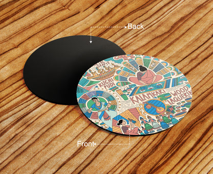 Andhra Pradesh Traditional Activities Combo Mugs and Coaster(Set of 2 Mugs and 2 coasters) 330 ml Coffee Mug
