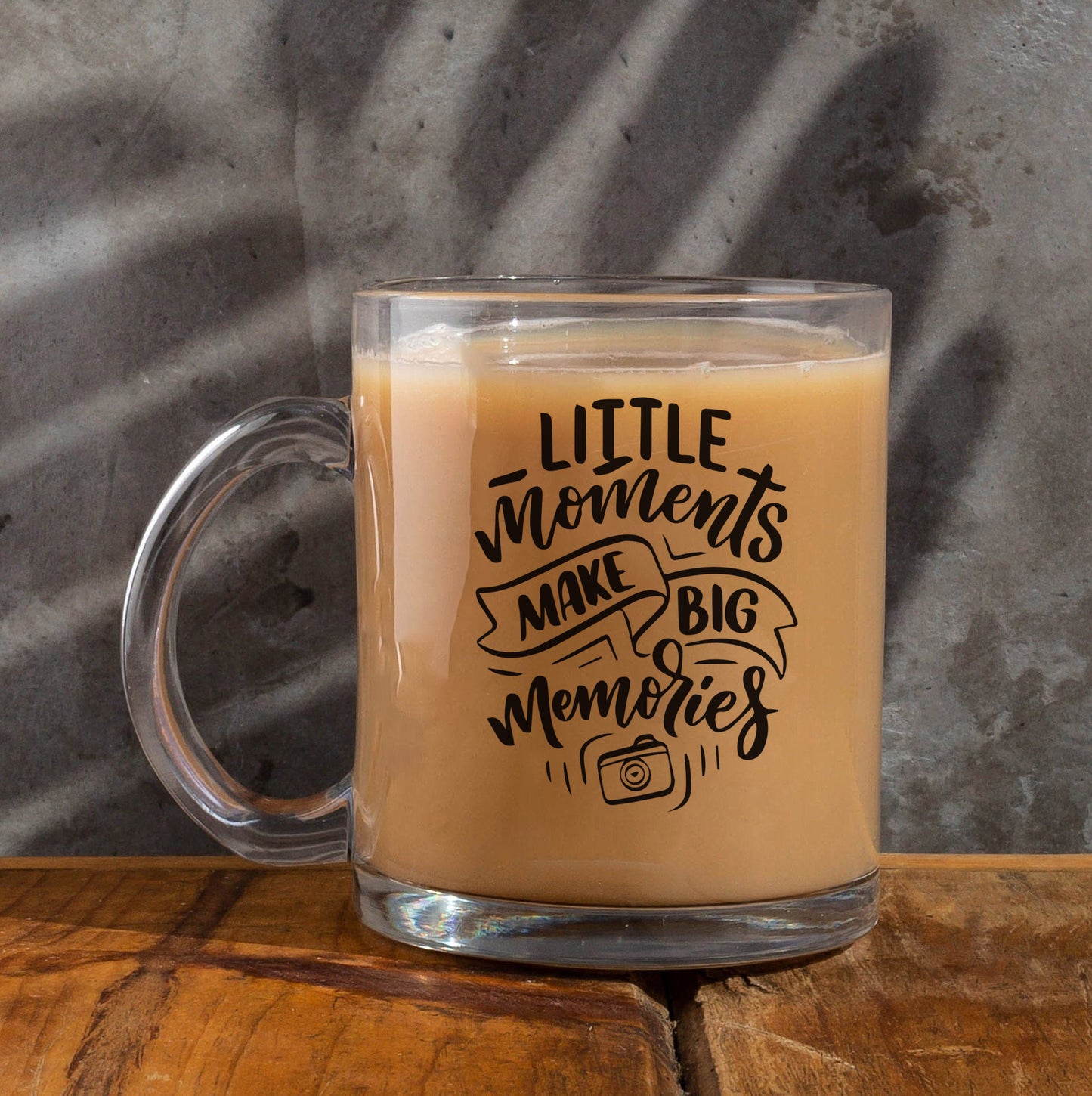 Little moment make big memories Printed Glass Mug