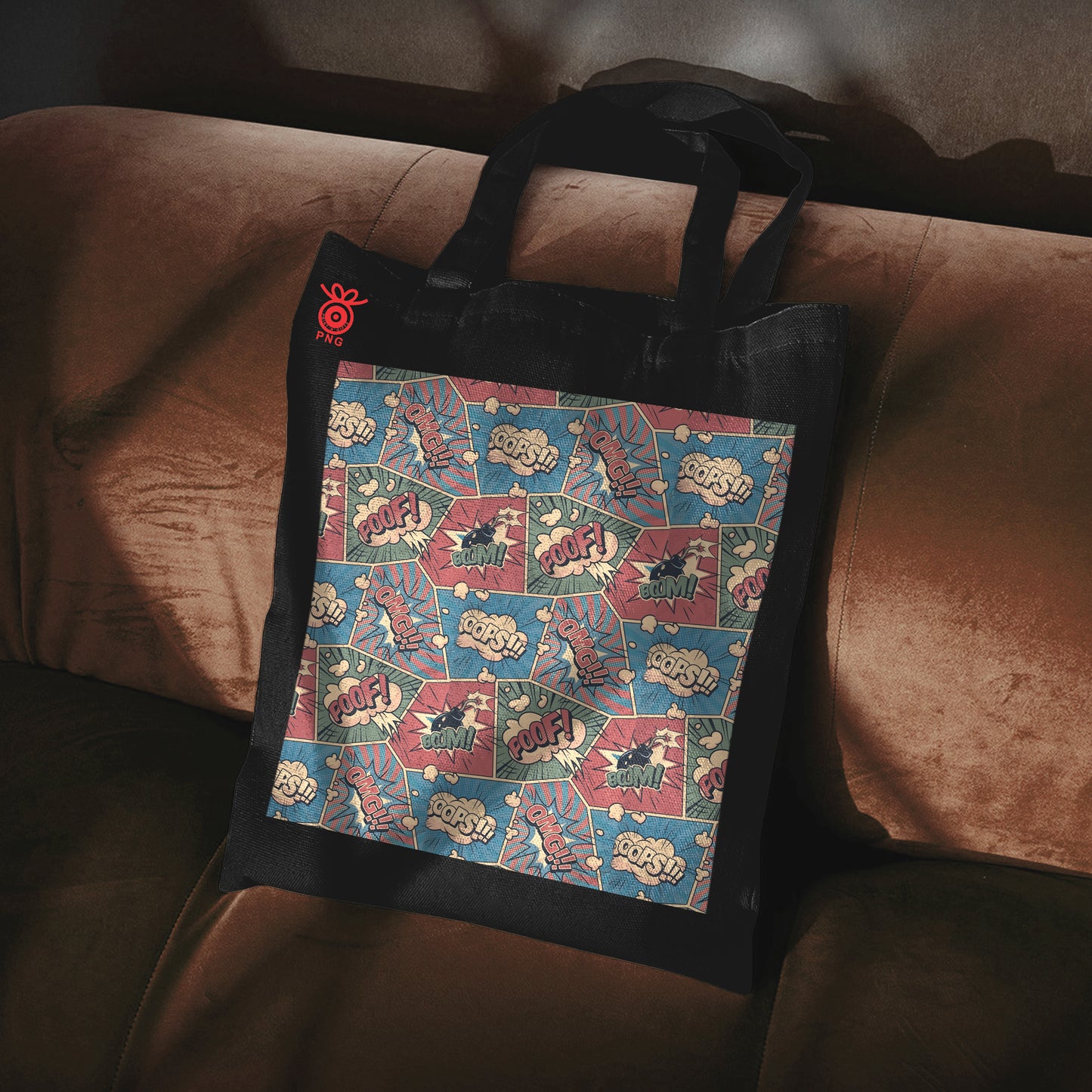 Comic Bubbles Seamless Design Tote Bag (14 X 16 Inches) For Shopping, College, Travel