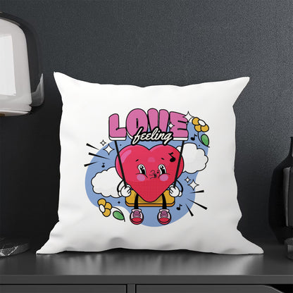 Hand Drawn Heart Cartoon Character Design Cushion (12x12 inches) Pack of 1