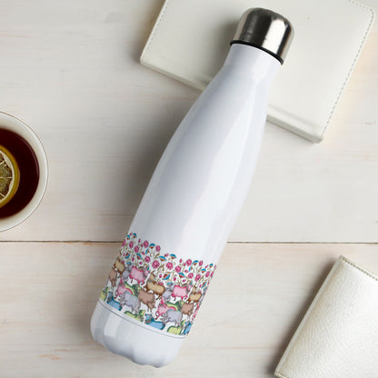 Cow and flowers watercolor pattern design Cola Bottle 500ml School Bottle, Picnic Bottle, Leak Proof
