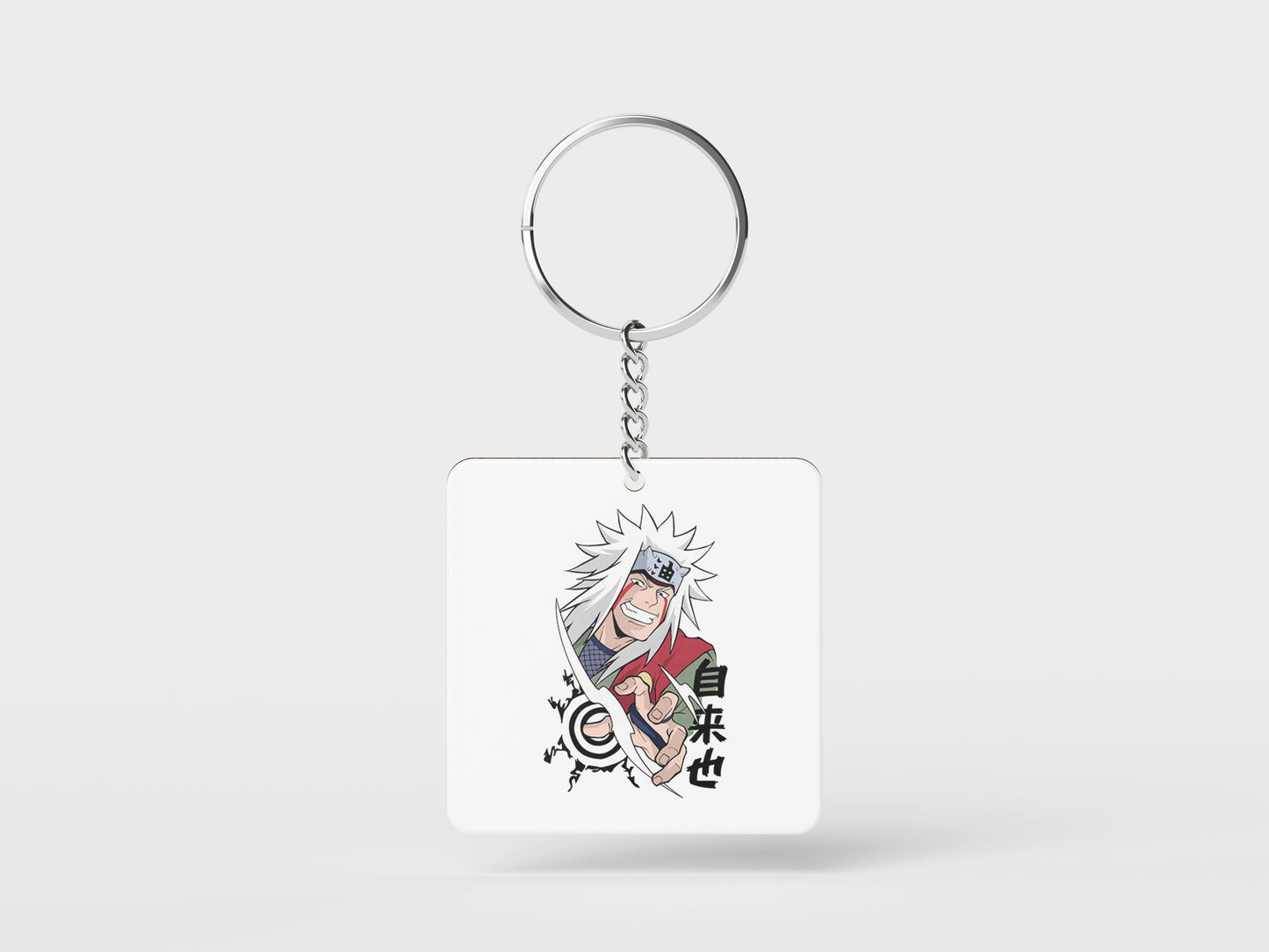 Toad sage Mater Jiraiya Printed Square Shape Wooden Keyring with Chain