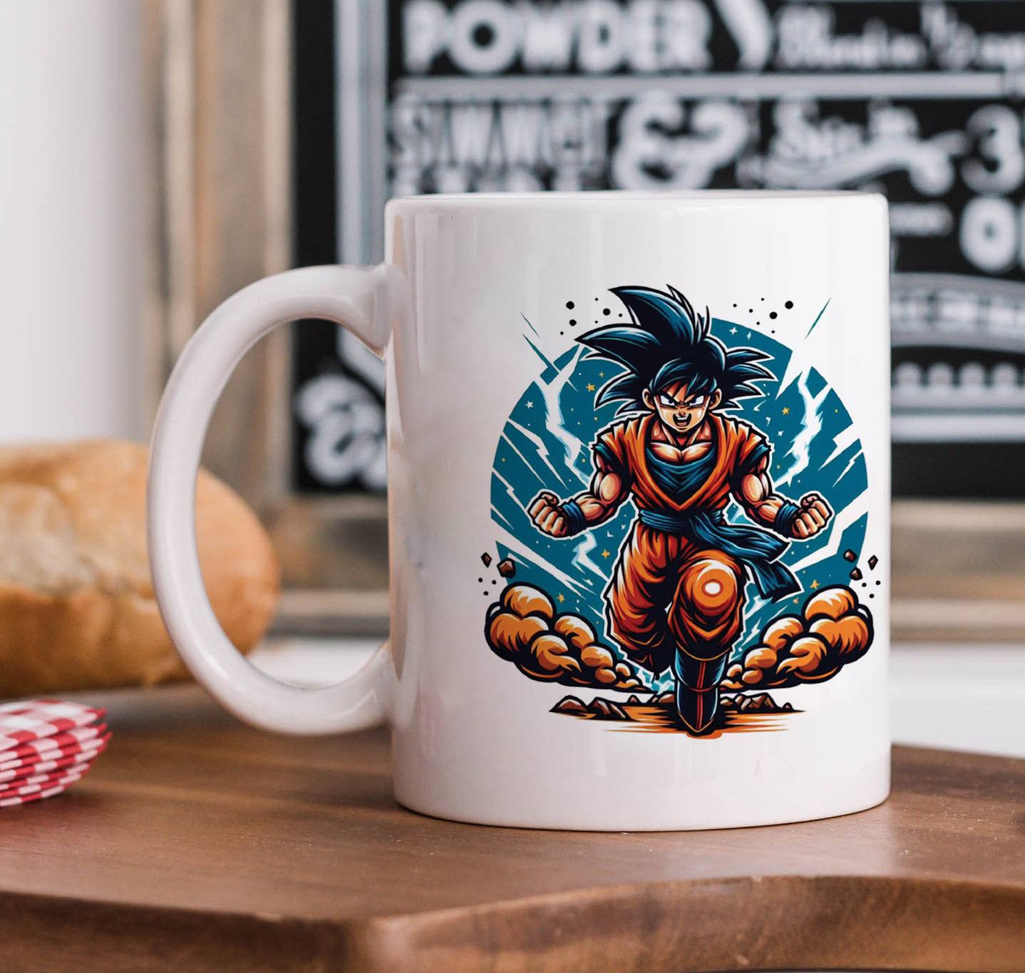 Goku illustration art Mug and Keychain Combo 330 ml Coffee Mug