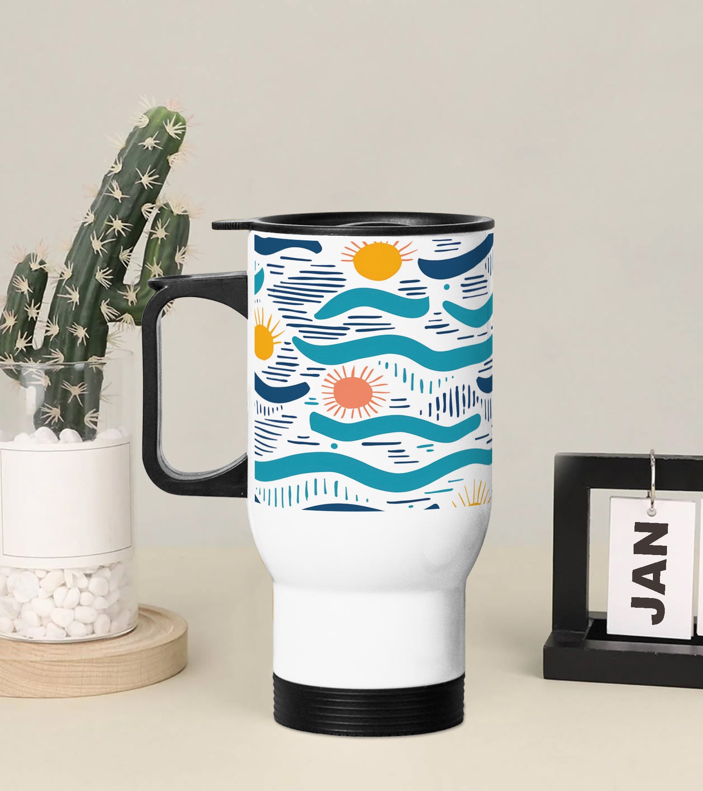 Watercolor Pattern Design Printed 350ML Travel MUG