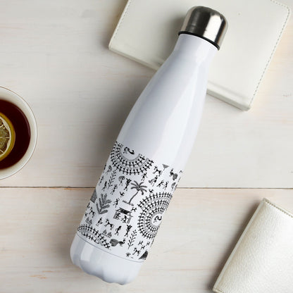 Warli painting seamless pattern Cola Bottle 500ml School Bottle, Picnic Bottle, Leak Proof
