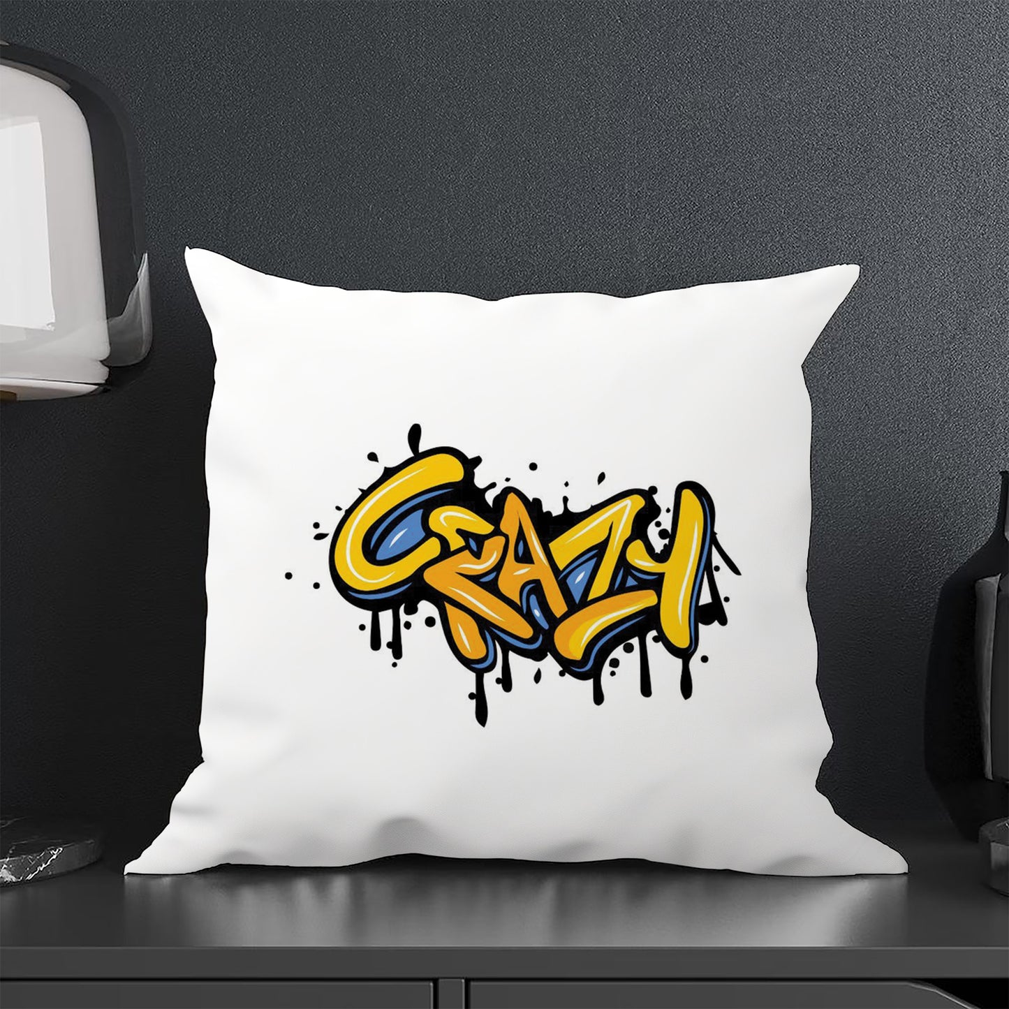 Crazy Text Design Cushion (12x12 inches) Pack of 1