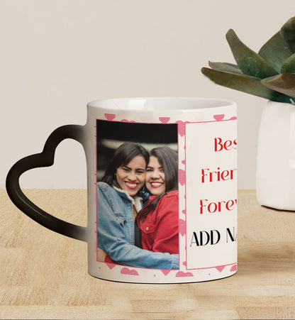 Best Friend forever customized Add two photos magic mug 330 ml Coffee Mug