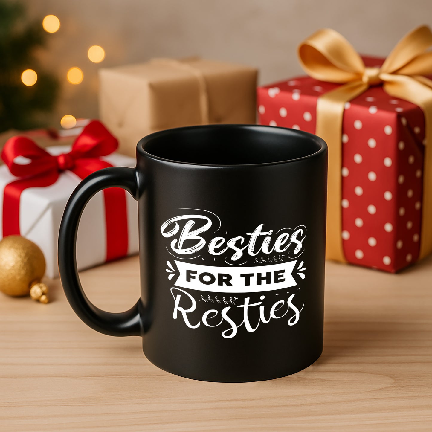 Besties For the Resties 330 ml Black Coffee Mug (Pack of 1)