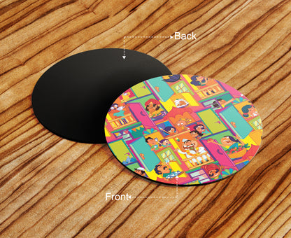 Colorful City Scene with People pattern Mug and Coaster 330 ml Coffee Mug