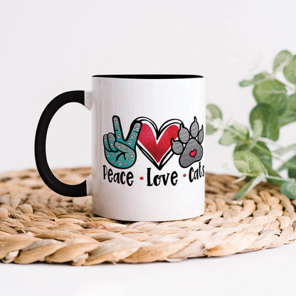 Peace Love cats design 330 ml Coffee Mug