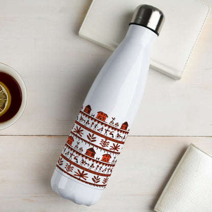 Stick Figures and house seamless pattern Cola Bottle 500ml School Bottle, Picnic Bottle, Leak Proof