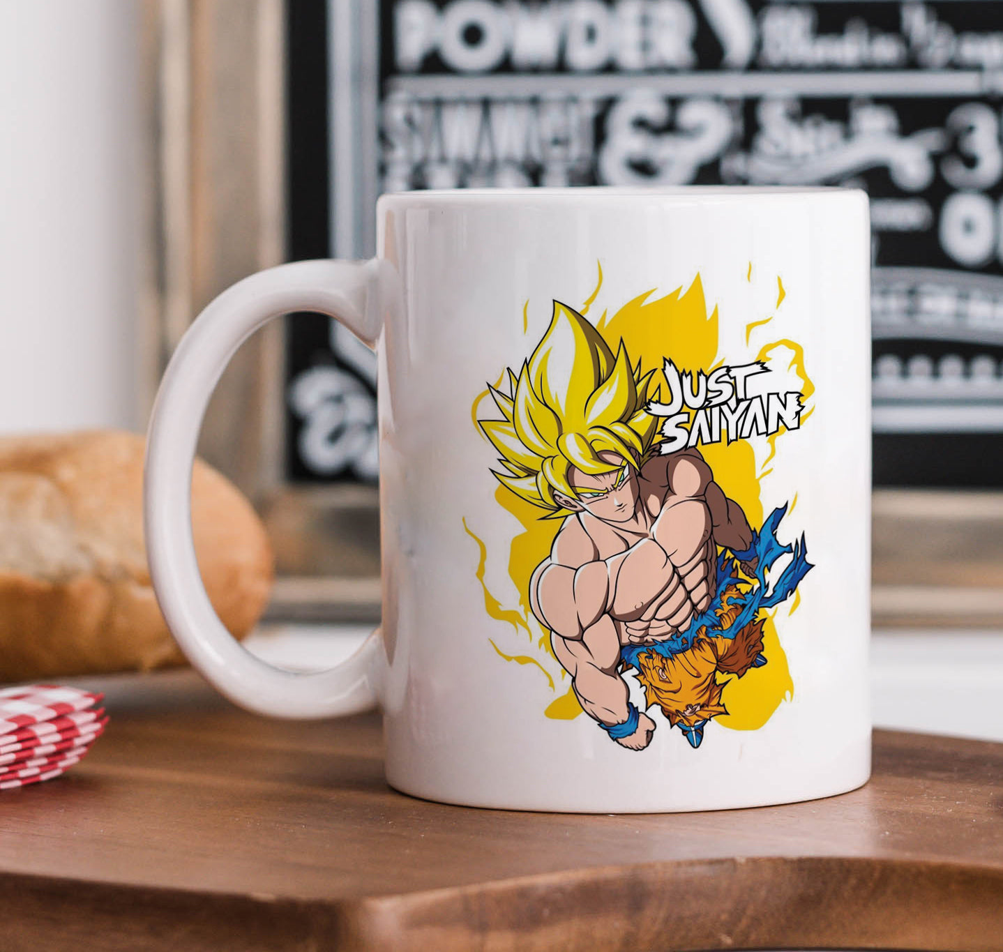 Goku super saiyan design Mug and Keychain Combo 330 ml Coffee Mug