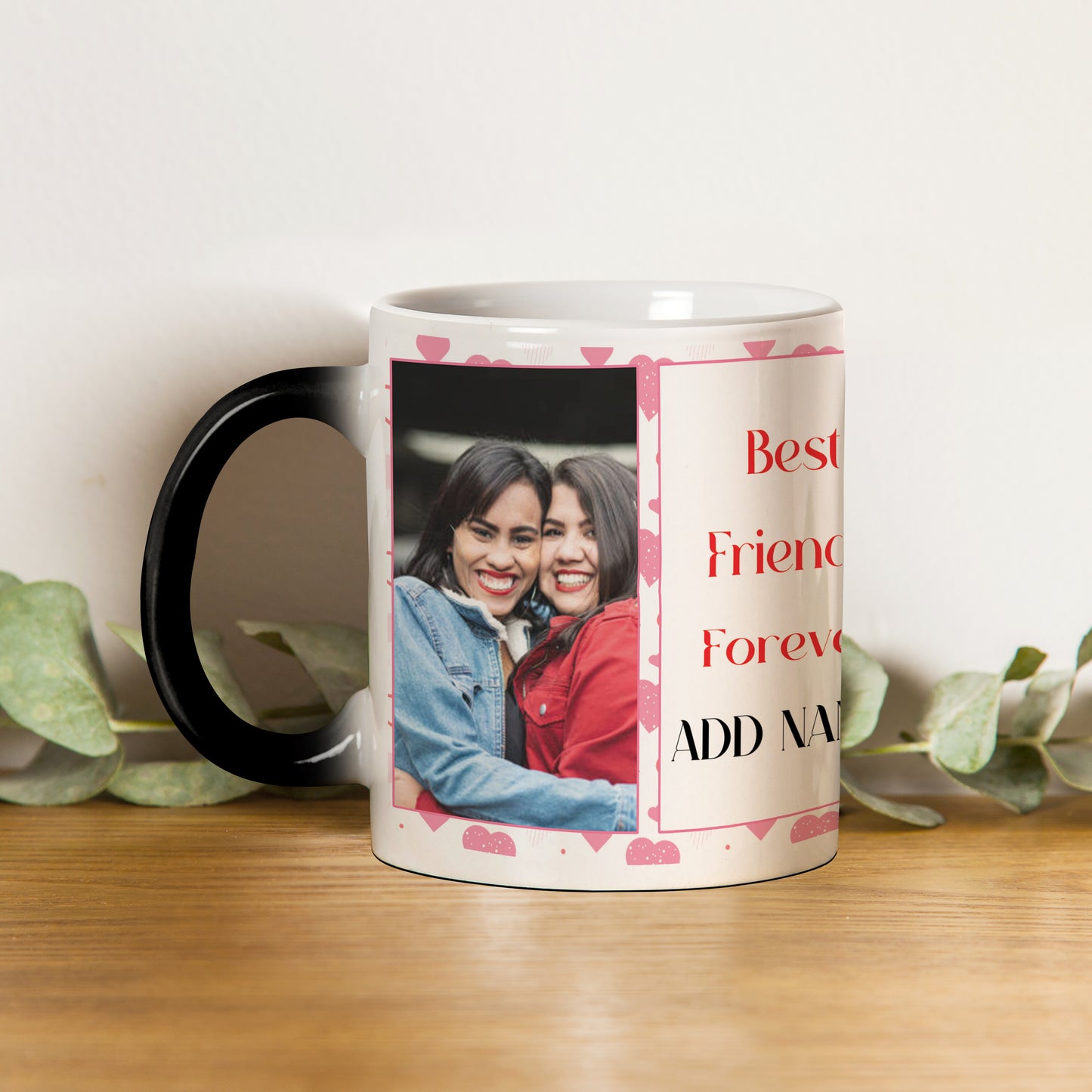 Best Friend forever personlized two photos magic mug 330 ml Coffee Mug