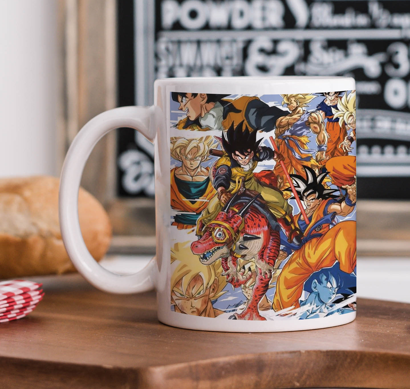 All Goku Forms Design Mug and Keychain Combo 330 ml Coffee Mug