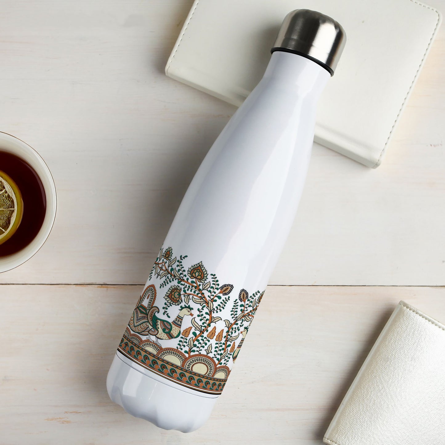 Digital Kalamkari Design Cola Bottle 500ml School Bottle, Picnic Bottle, Leak Proof