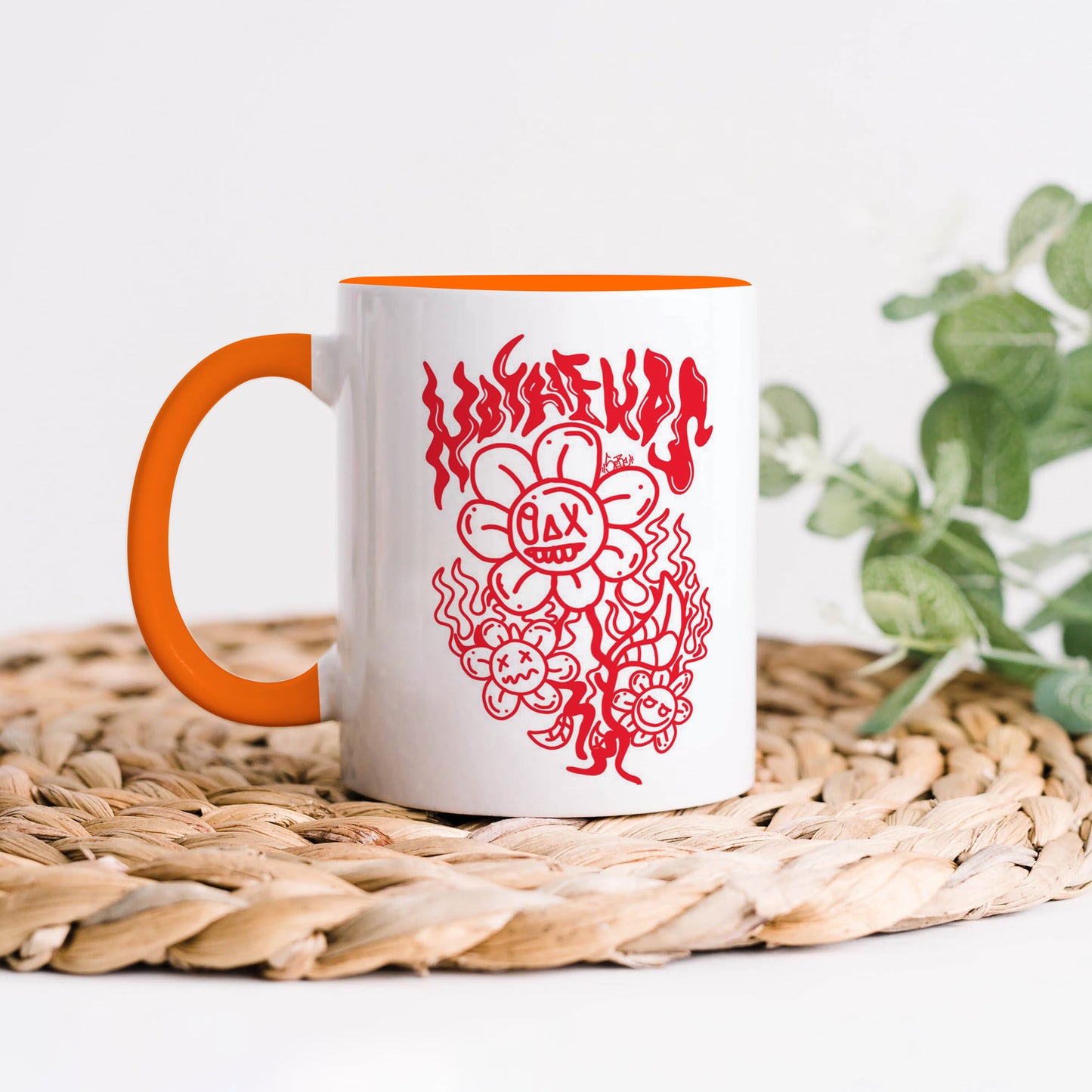 Flaming Bloom Edgy Art Mug Handle 330 ml Coffee Mug