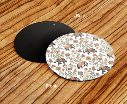 Indian Elephants and Flowers Seamless Pattern Mug and Coaster 330 ml Coffee Mug