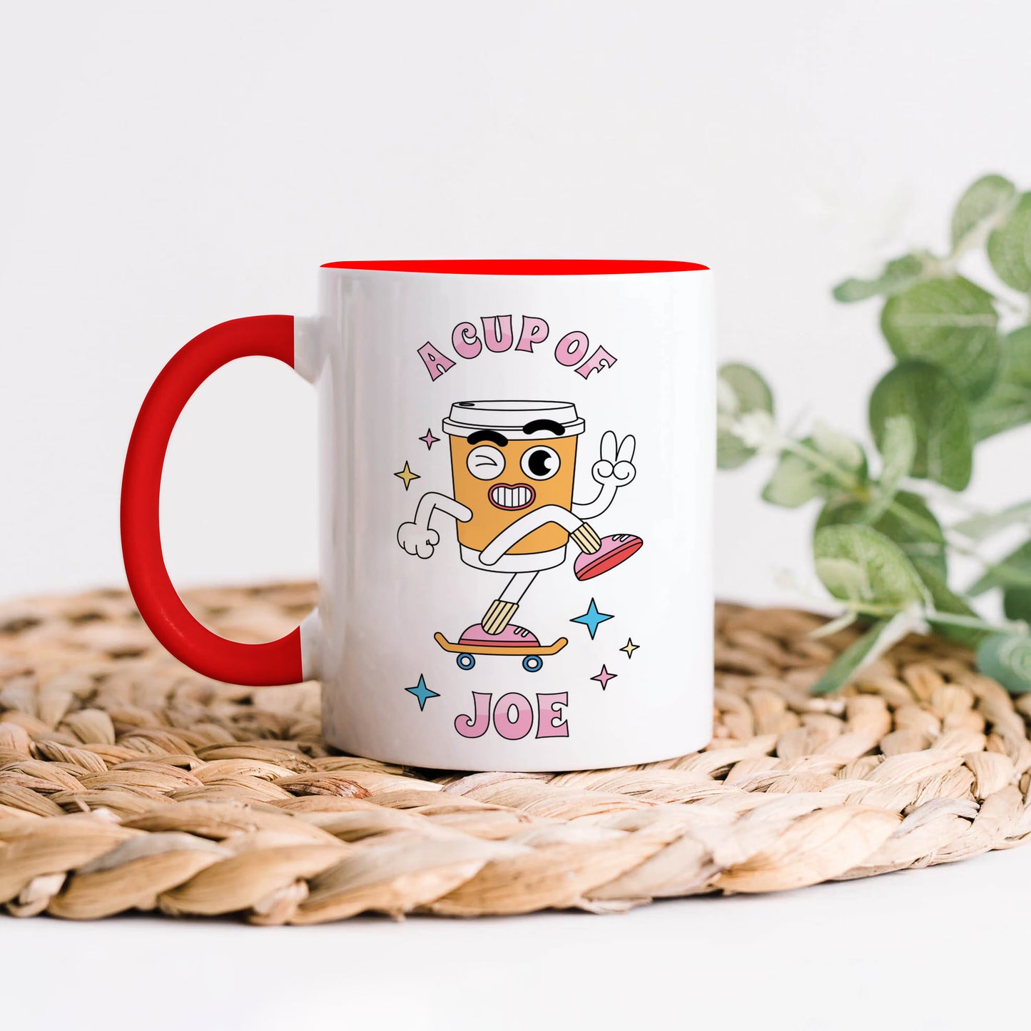 A cup of joe design Red Handle 330 ml Coffee Mug