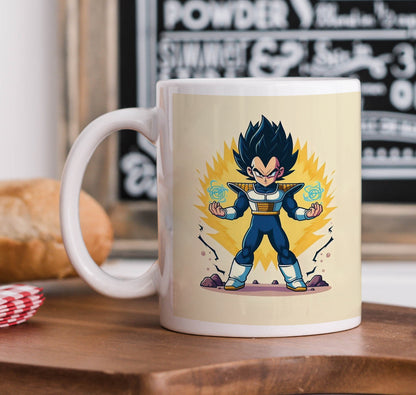 Vegeta illustration design Mug and Keychain Combo 330 ml Coffee Mug