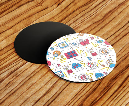 Bitcoin Outline Icons Pattern Mug and Coaster 330 ml Coffee Mug