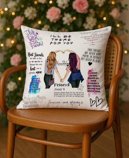 Friendship Quotes Design Cushion (12x12 inches) Pack of 1