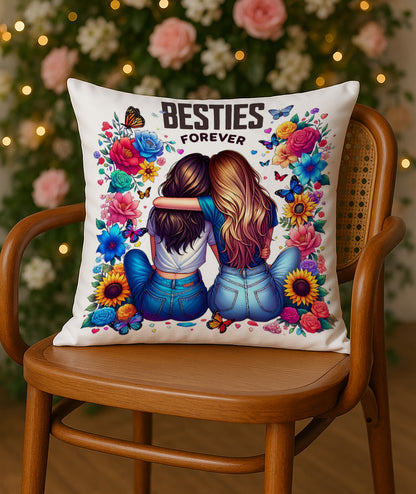 Bestie Forever Design Cushion (12x12 inches) Pack of 1