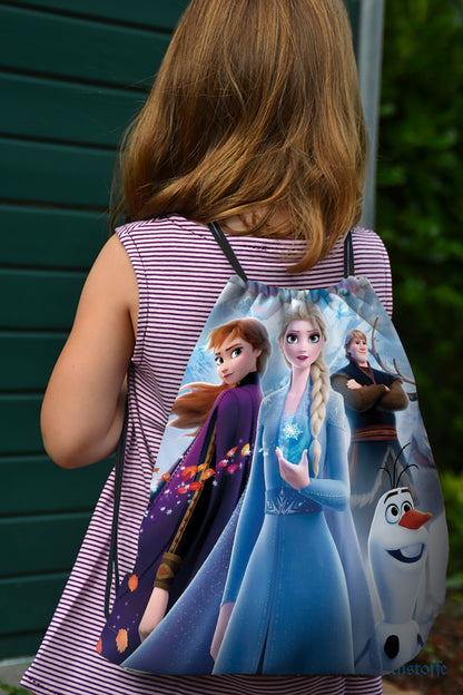 Elsa and friends Pattern Polyester String Backpack Bags for kids for Gym, Yoga, Tuition ,Beach Bag for 4-10 year boys and girls