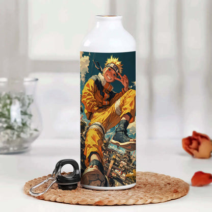 Naruto 2 Printed Aluminum Sipper Water Bottle 750 ml For Gym, Yoga, Kids, Boys, Girls, Brother, Sister, Babies, Baby, Workout, Adults