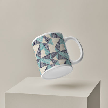 Triangle seamless pattern in patchwork style design pattern White 330 ml Coffee Mug