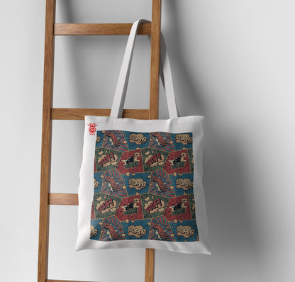 Comic Bubbles Seamless Design Tote Bag (14 X 16 Inches) For Shopping, College, Travel