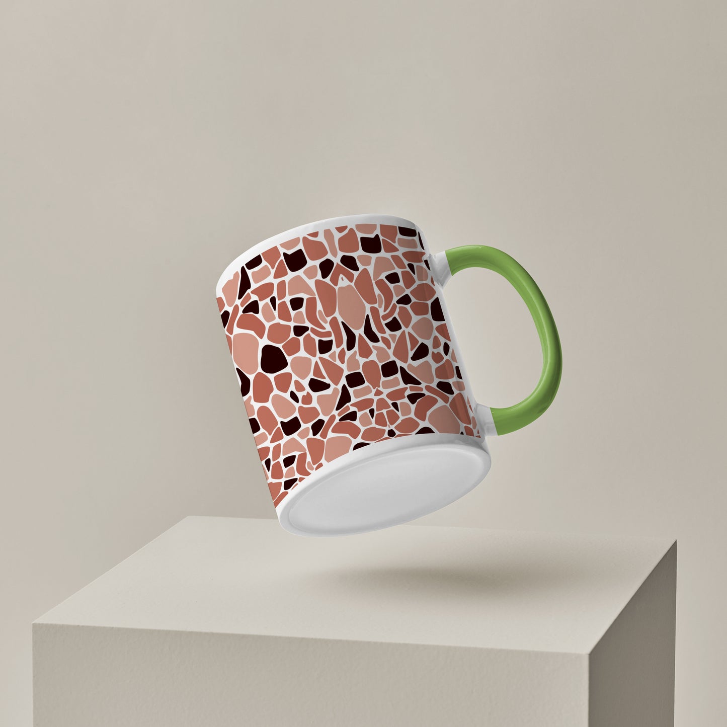 Stone seamless pattern Pattern Lite Green Handle 330 ml Coffee Mug