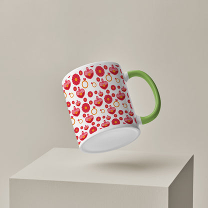 red seamless love element pattern designPattern Lite Green Handle 330 ml Coffee Mug