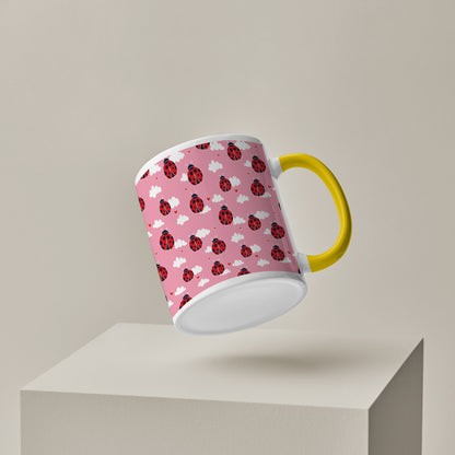 ladybug pattern design Pattern Yellow Handle 330 ml Coffee Mug