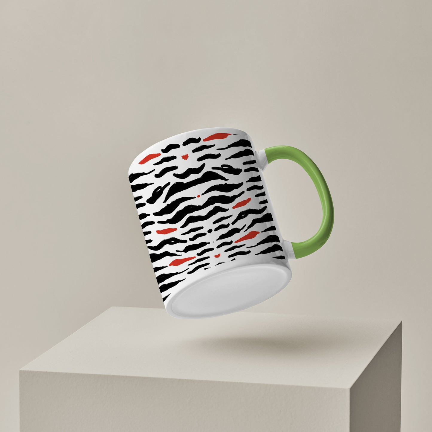 tiger skin pattern design Pattern Lite Green Handle 330 ml Coffee Mug