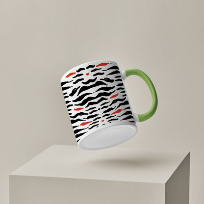 tiger skin pattern design Pattern Lite Green Handle 330 ml Coffee Mug