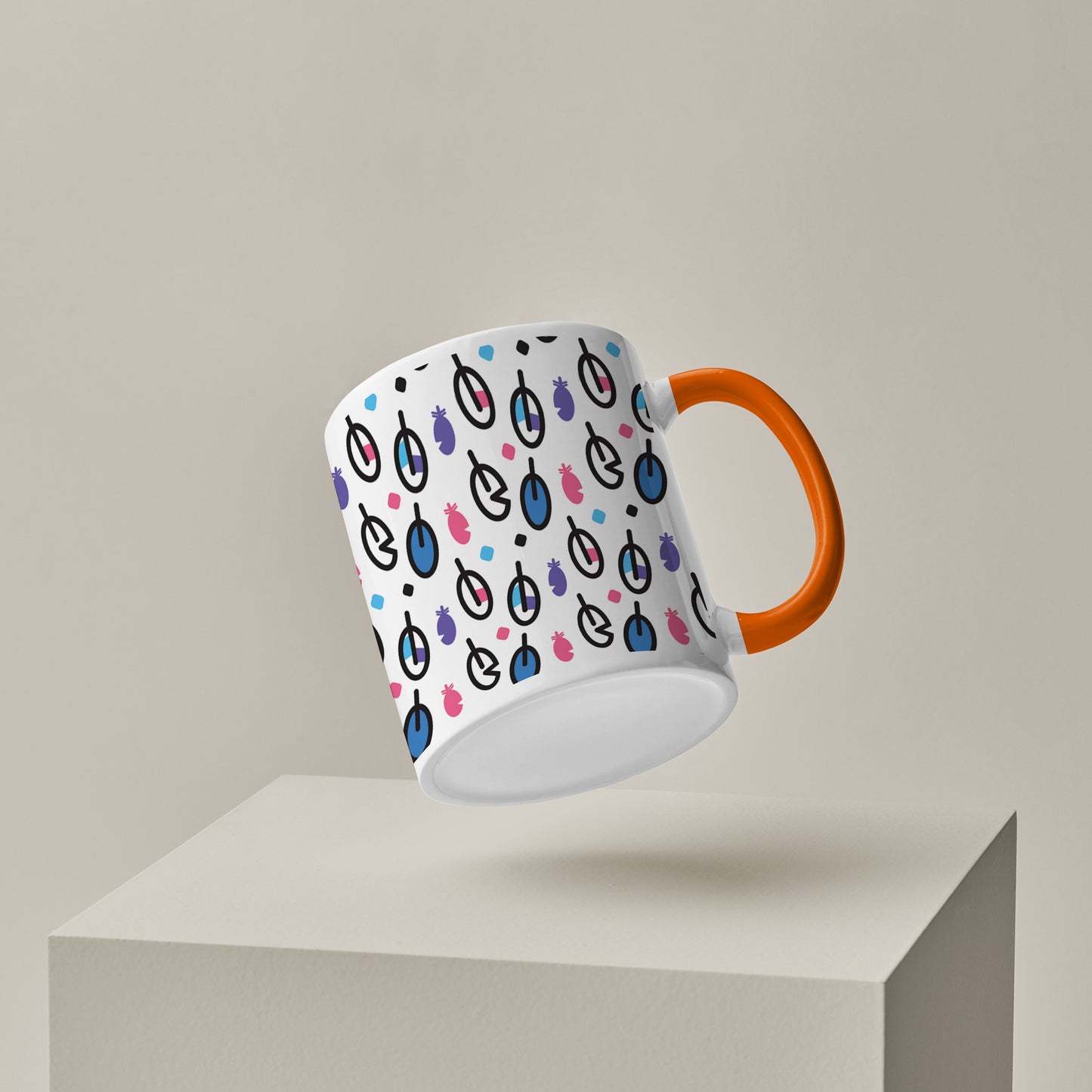 Vector leaves pattern design Orange Handle 330 ml Coffee Mug