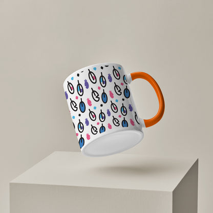 Vector leaves pattern design Orange Handle 330 ml Coffee Mug