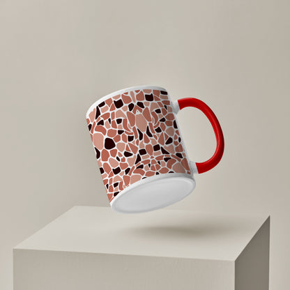 Stone seamless pattern Red Handle 330 ml Coffee Mug