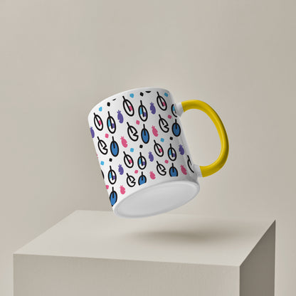 vector leaves pattern design Pattern Yellow Handle 330 ml Coffee Mug