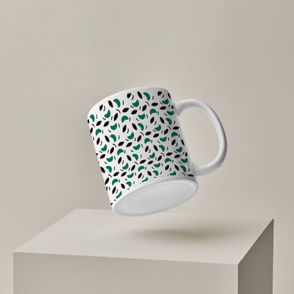 Vector leaves pattern design (2) White 330 ml Coffee Mug