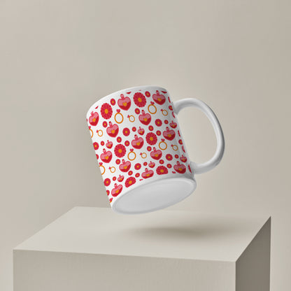Red seamless love element pattern design pattern White 330 ml Coffee Mug