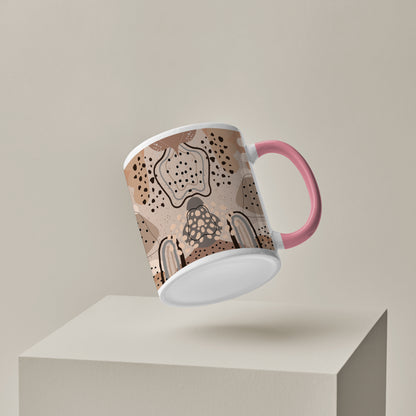 Abstract drawing design Pattern Lite Pink Handle 330 ml Coffee Mug
