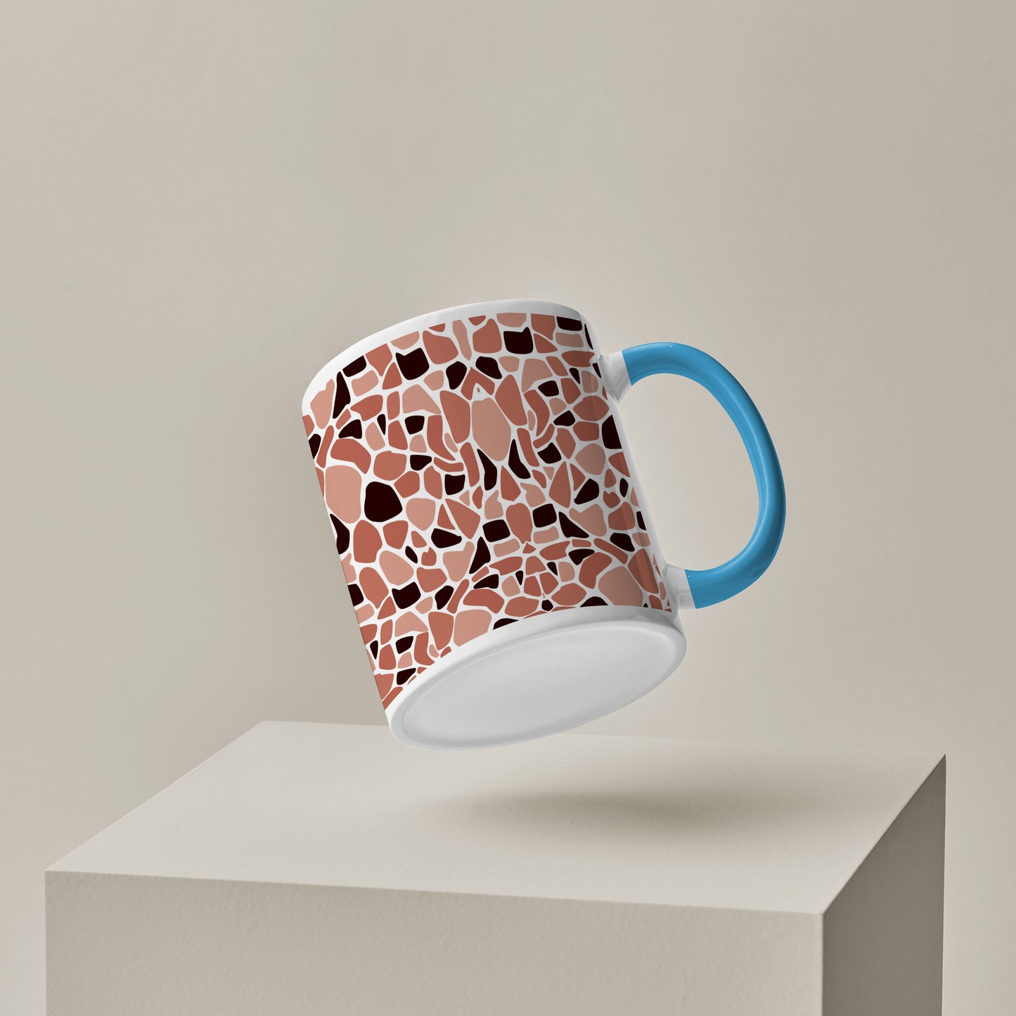 Stone seamless Pattern Sky Blue Handle 330 ml Coffee Mug